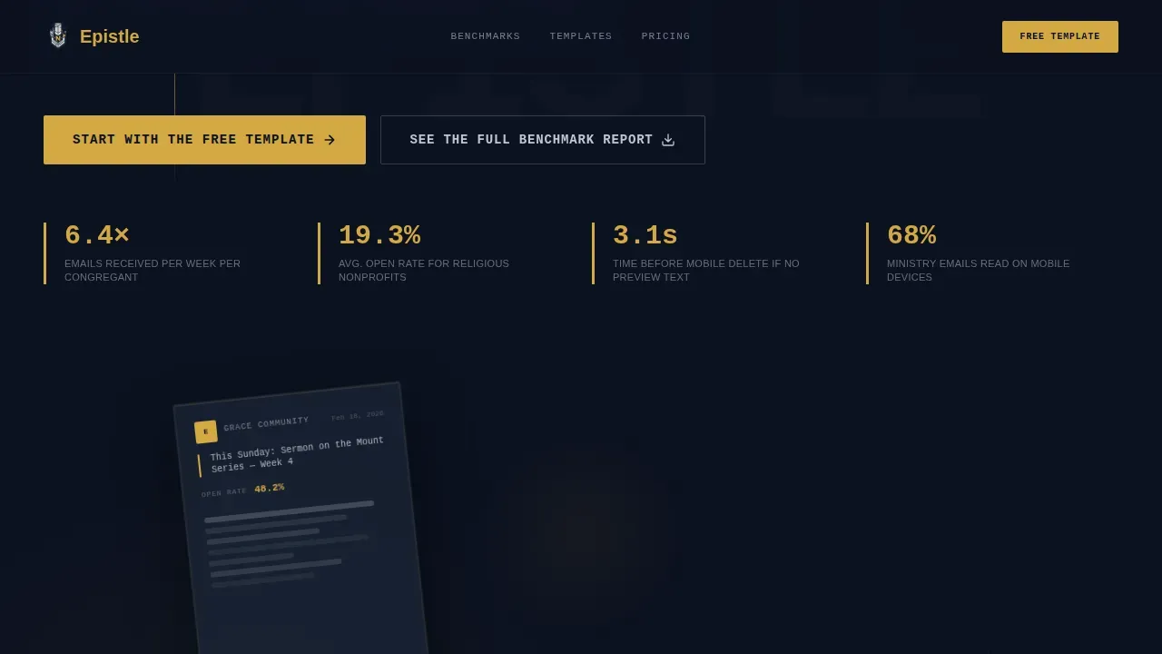 Bold Ministry Newsletter Landing Page Template