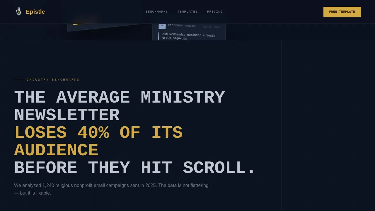 Bold Ministry Newsletter Landing Page Template