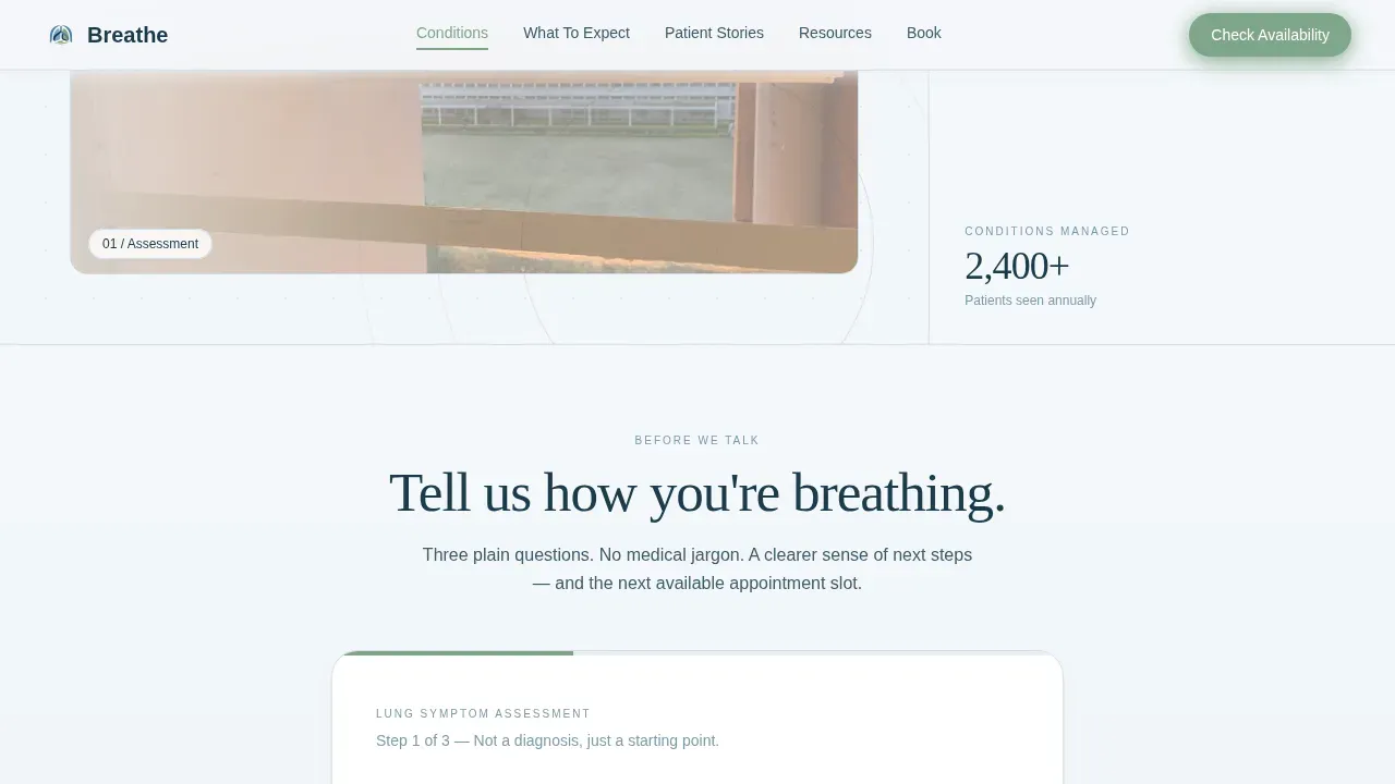 Expert Pulmonology Booking Landing Page Template
