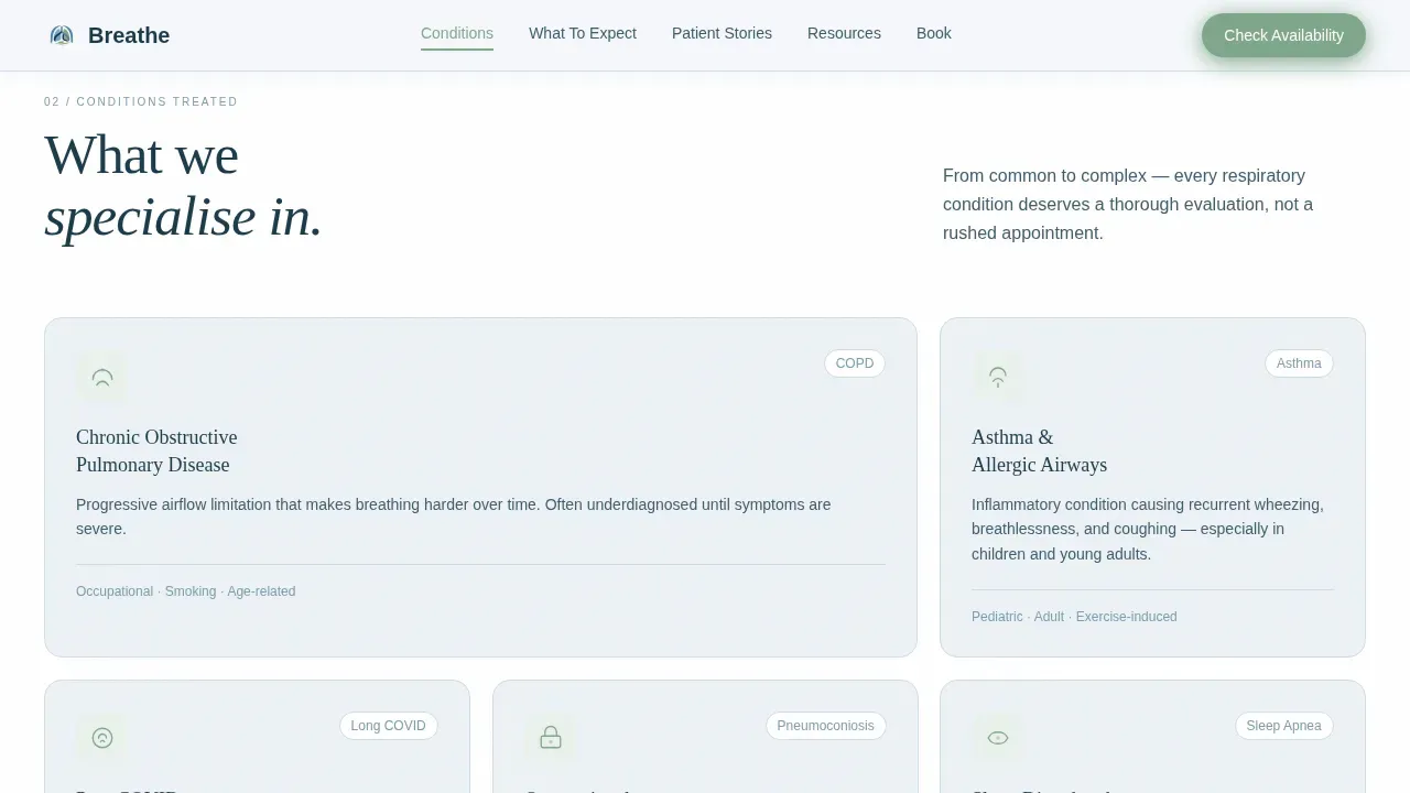 Expert Pulmonology Booking Landing Page Template