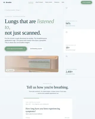 Expert Pulmonology Booking Landing Page Template