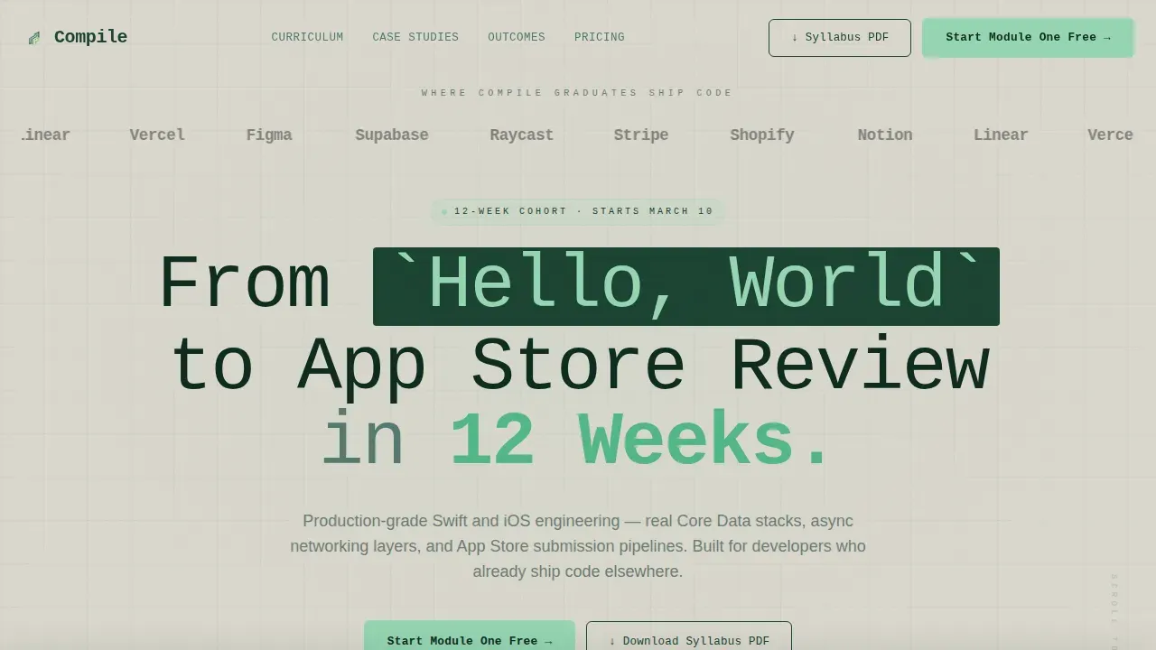 Swift iOS Development Course Landing Page Template
