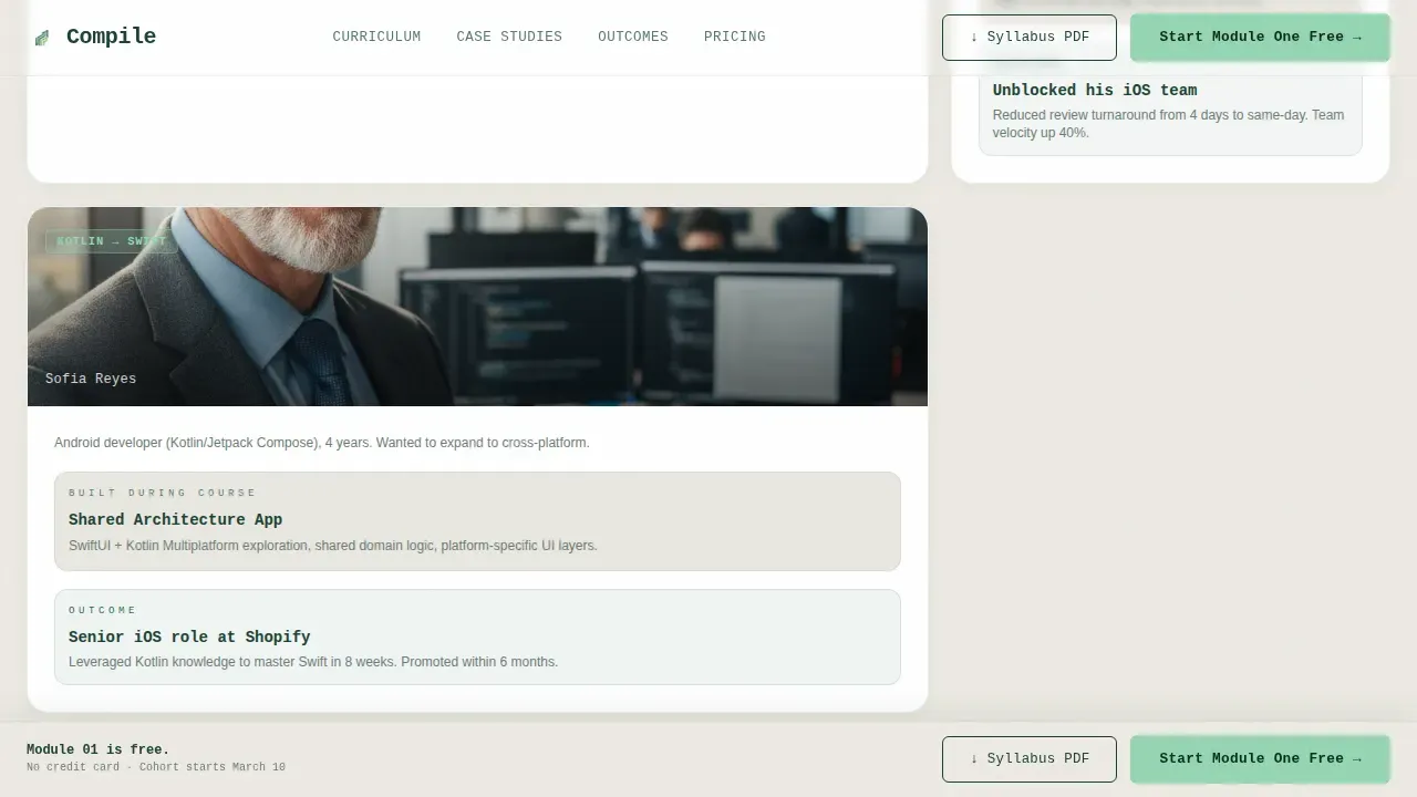 Swift iOS Development Course Landing Page Template