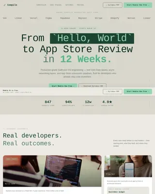 Swift iOS Development Course Landing Page Template