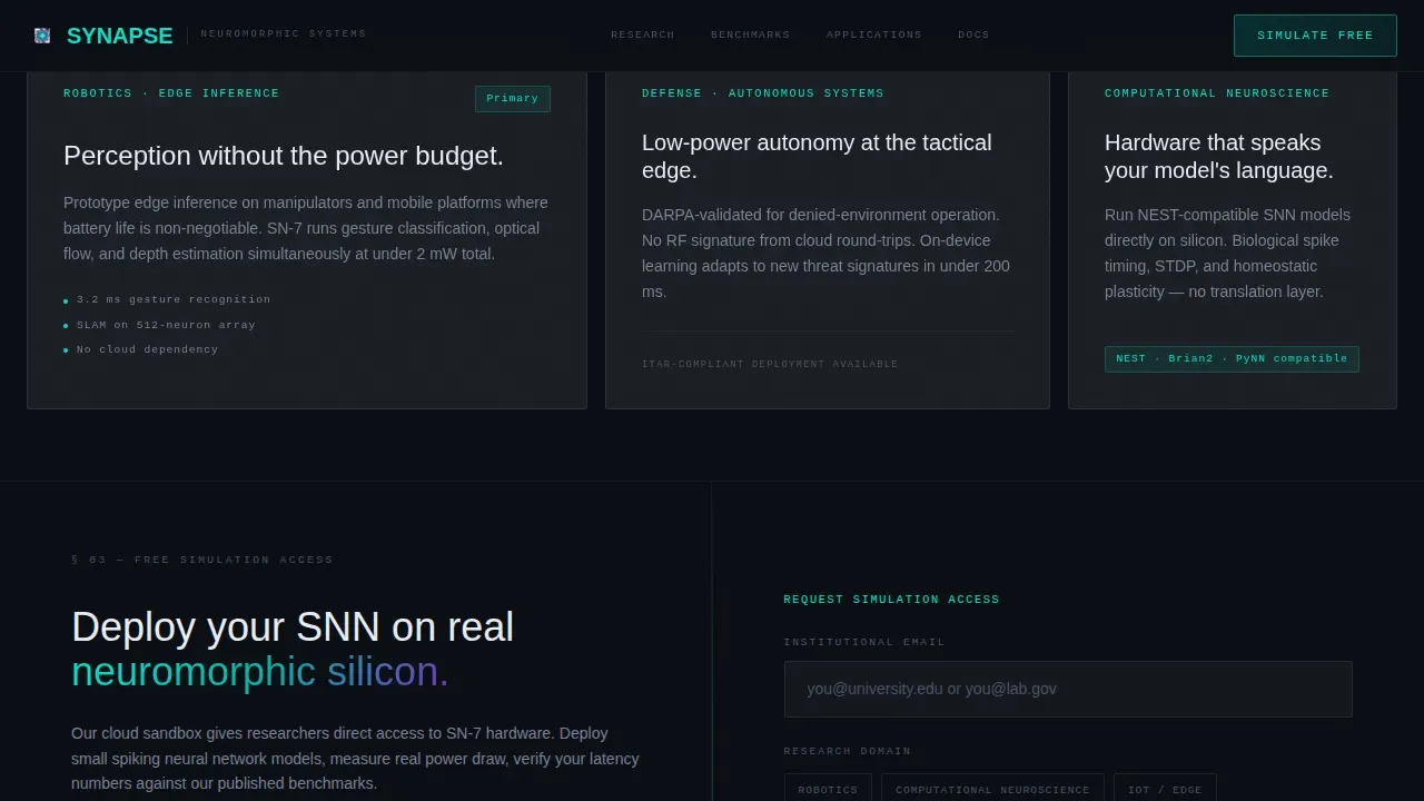 Neuromorphic Research Lab Landing Page Template