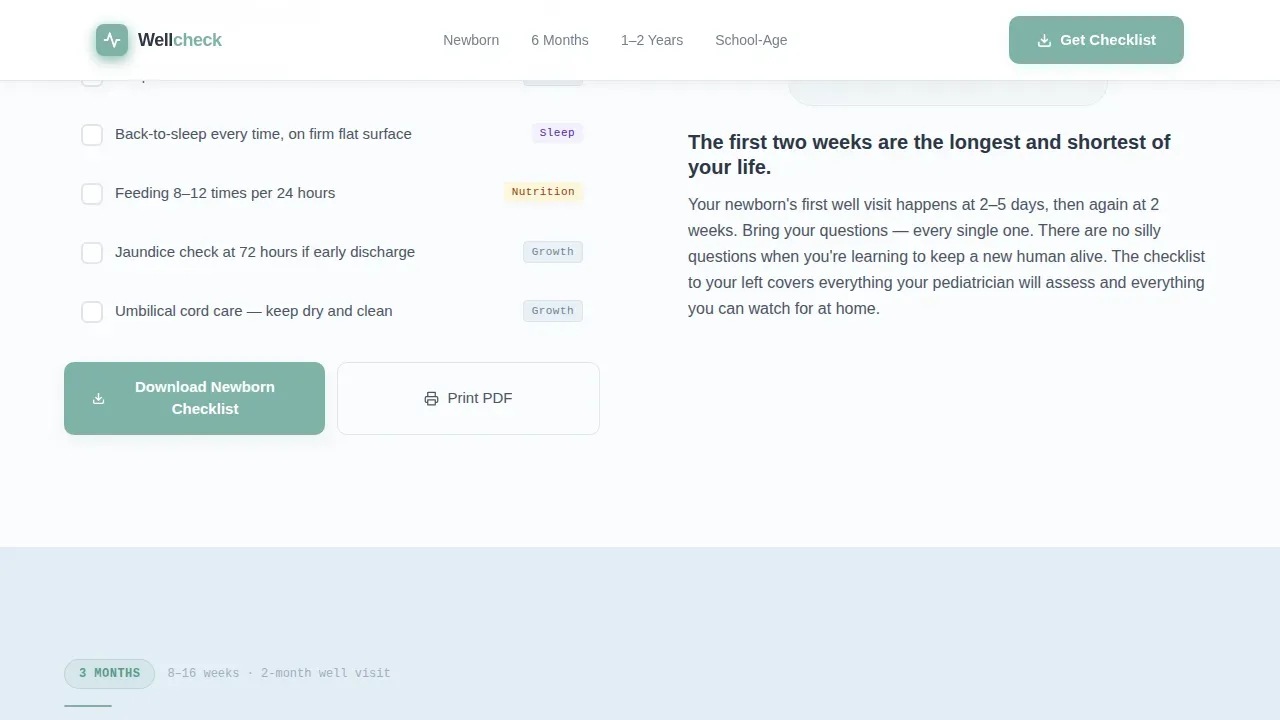 Trusted Pediatric Resource Landing Page Template