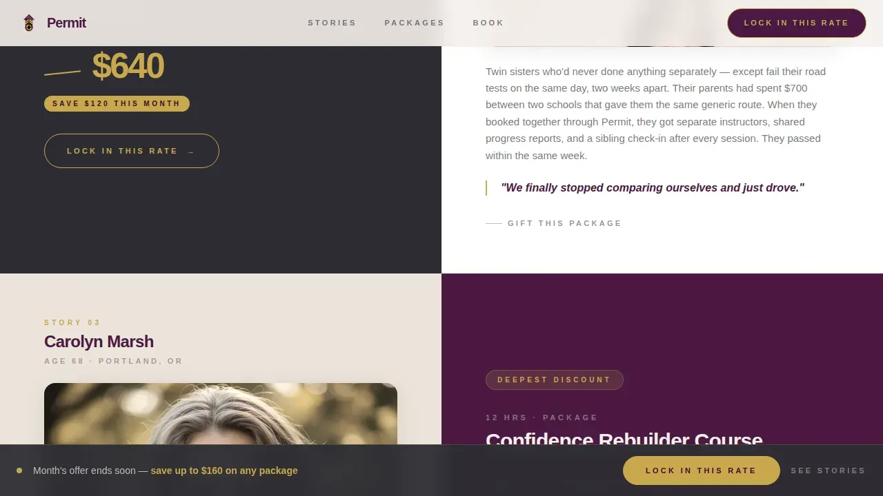 Executive Driving School Landing Page Template