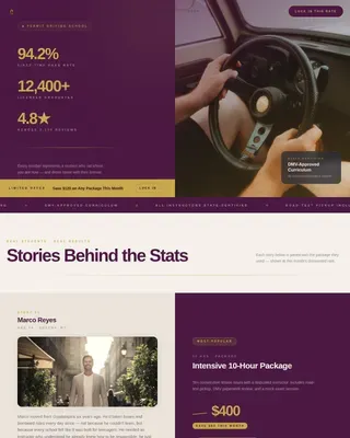 Executive Driving School Landing Page Template