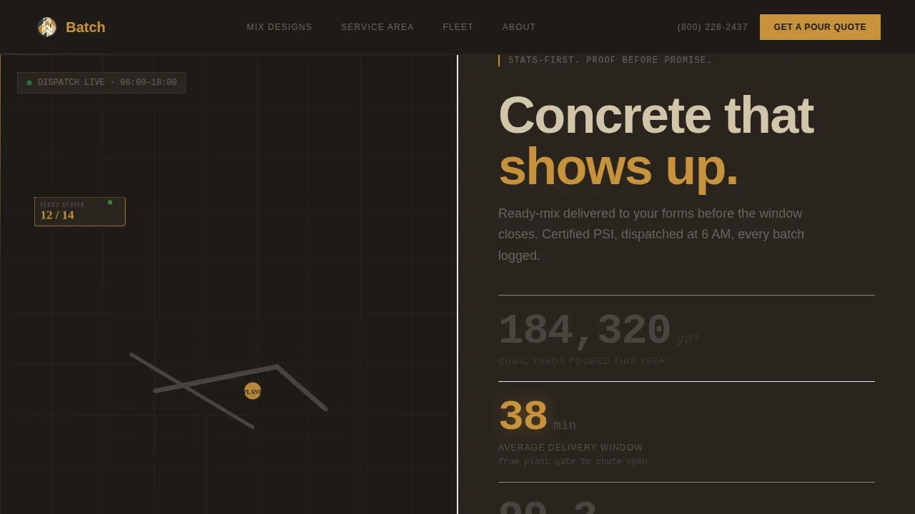 Stats-First Supplier Landing Page Template