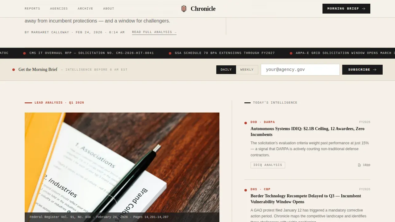 Authoritative Intelligence Briefing Landing Page Template
