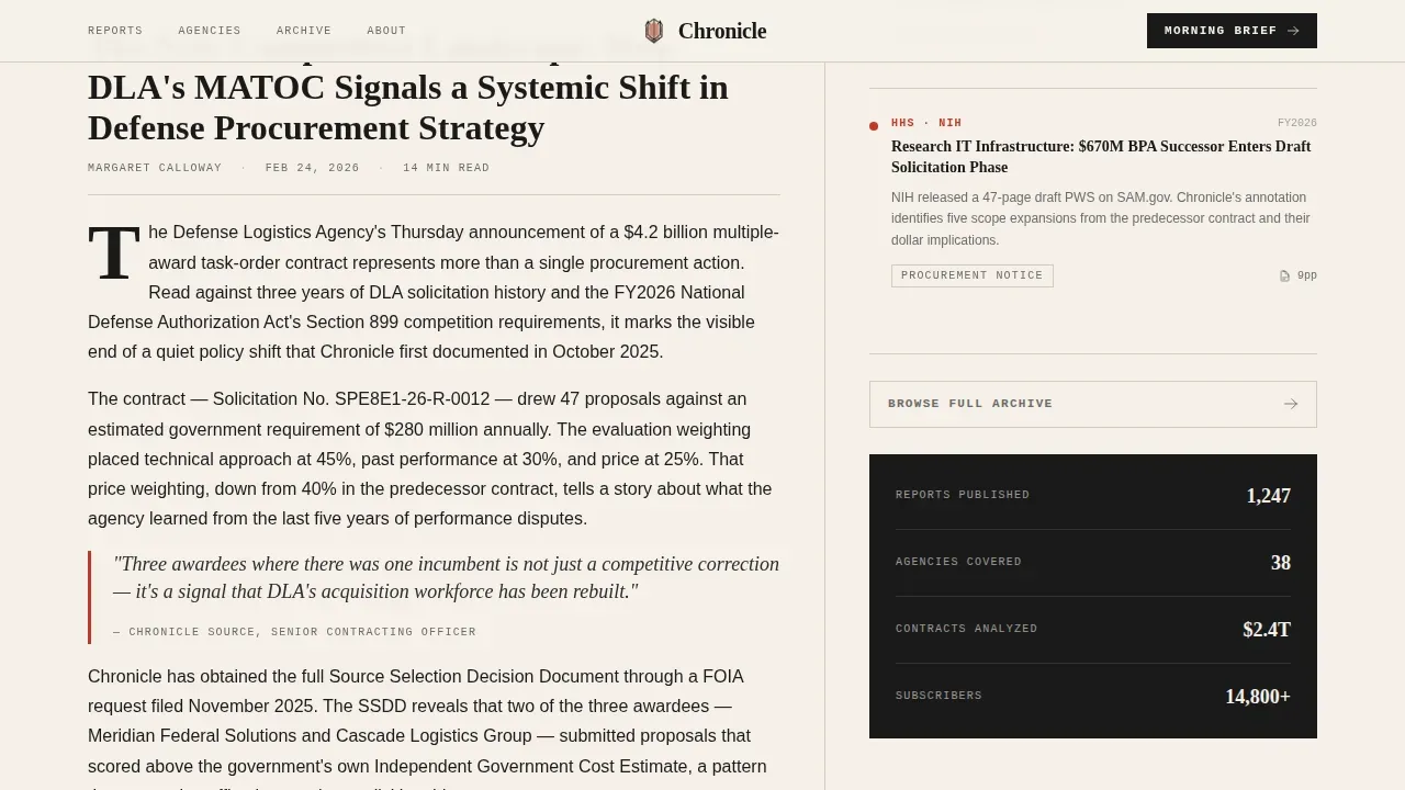 Authoritative Intelligence Briefing Landing Page Template