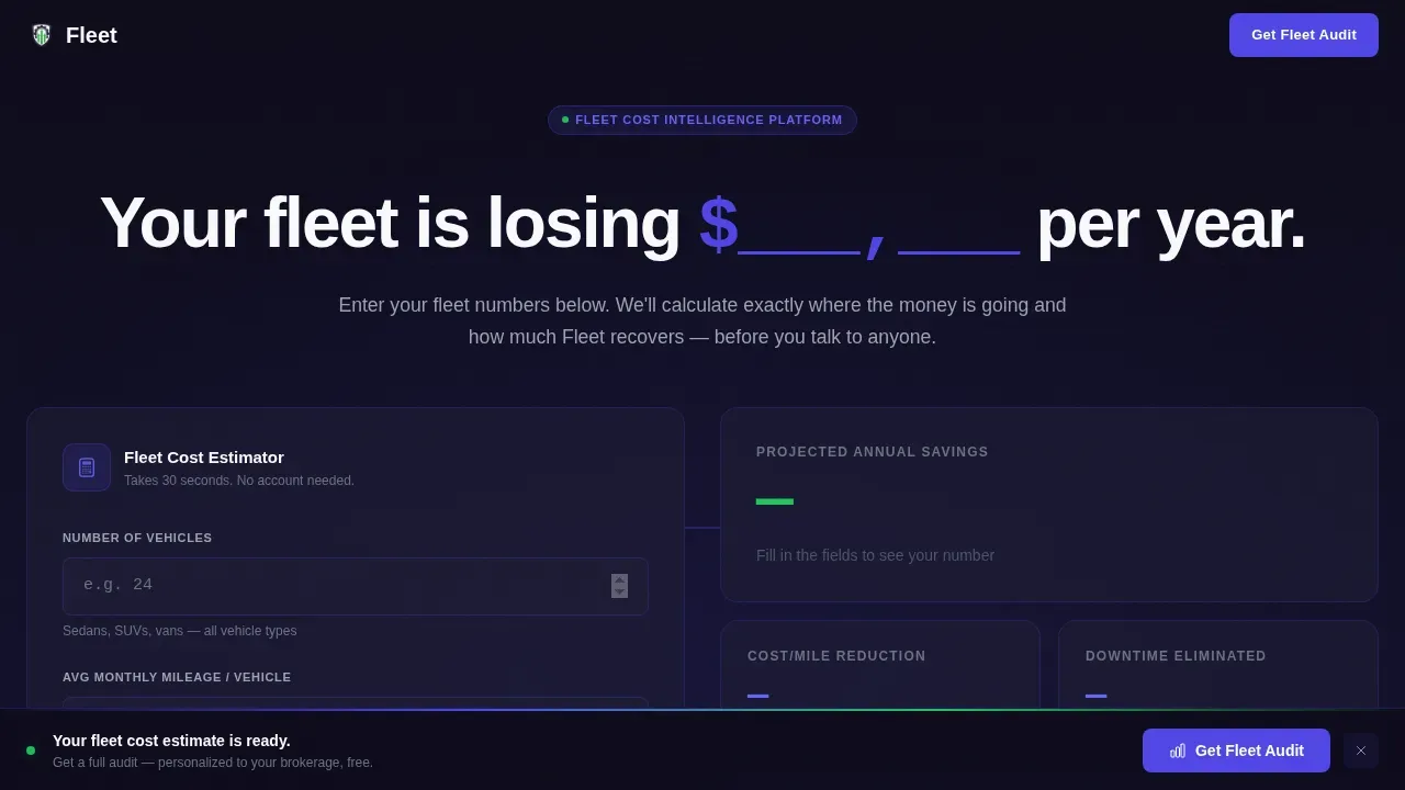 Streamlined Vehicle Operations Landing Page Template
