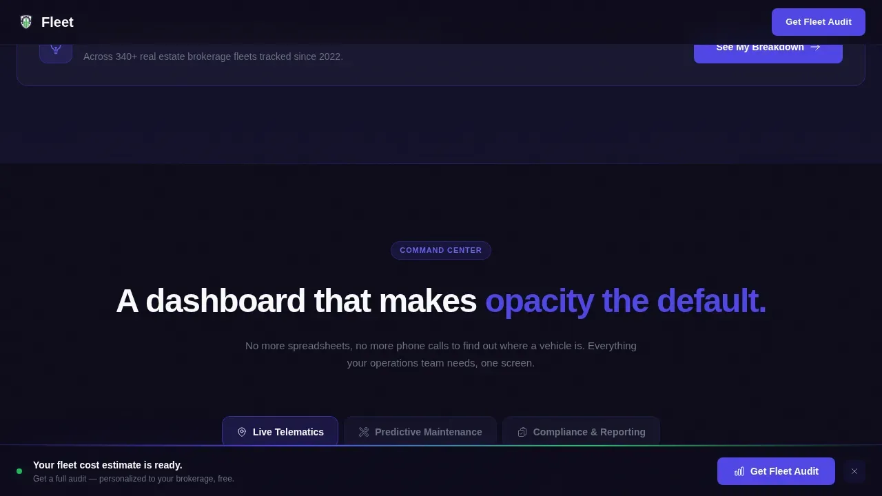 Streamlined Vehicle Operations Landing Page Template