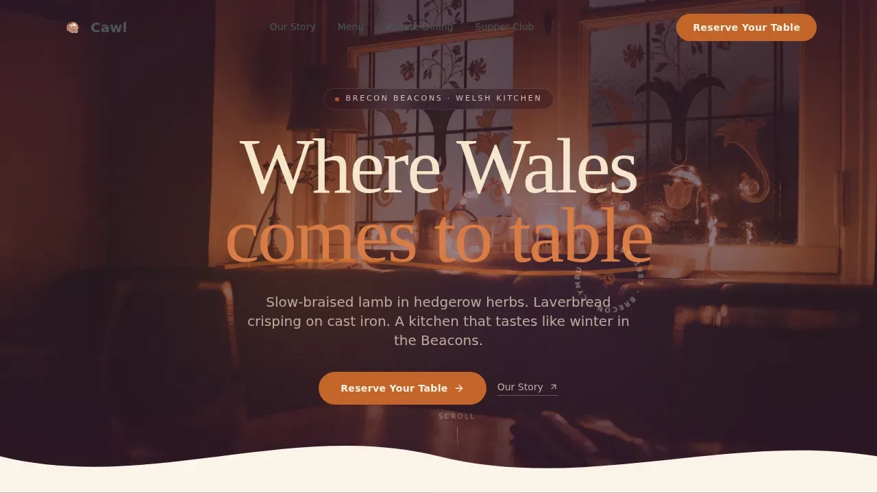 Iconic Welsh Cuisine Landing Page Template
