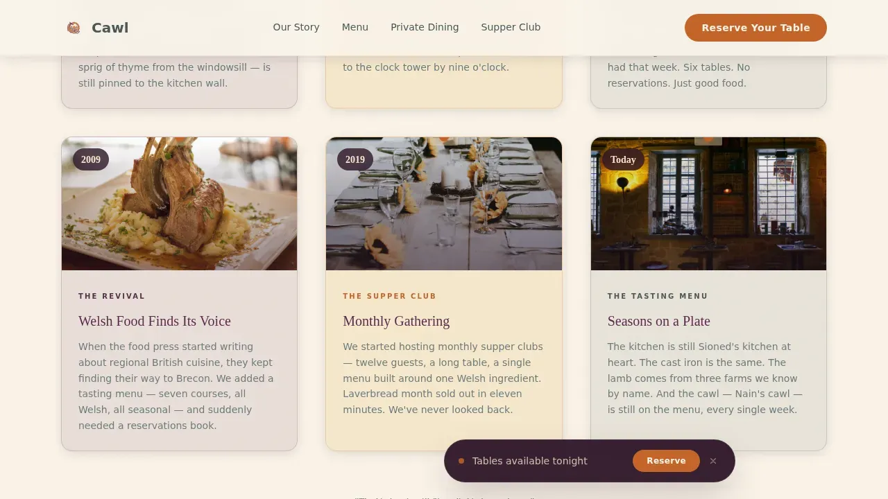 Iconic Welsh Cuisine Landing Page Template