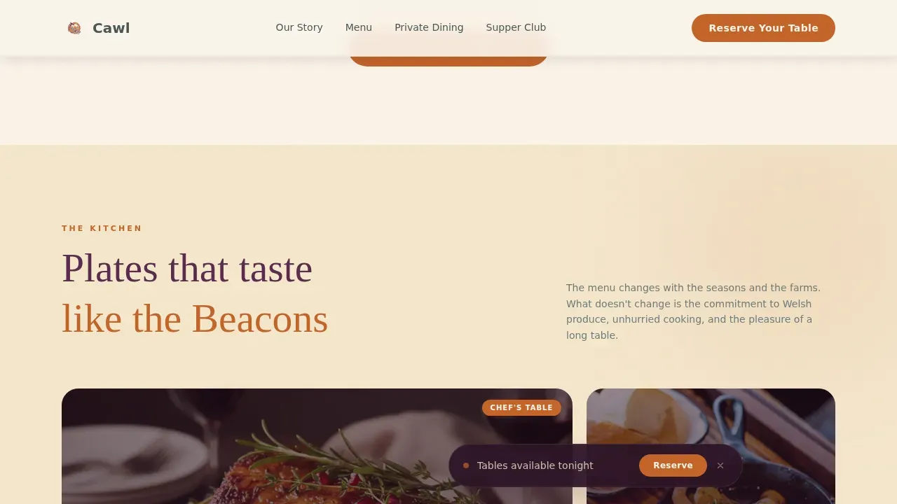 Iconic Welsh Cuisine Landing Page Template