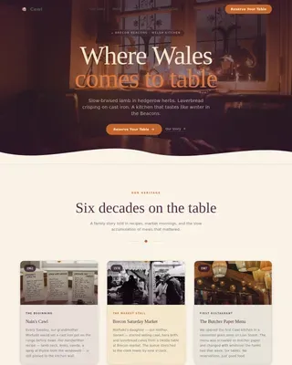 Iconic Welsh Cuisine Landing Page Template