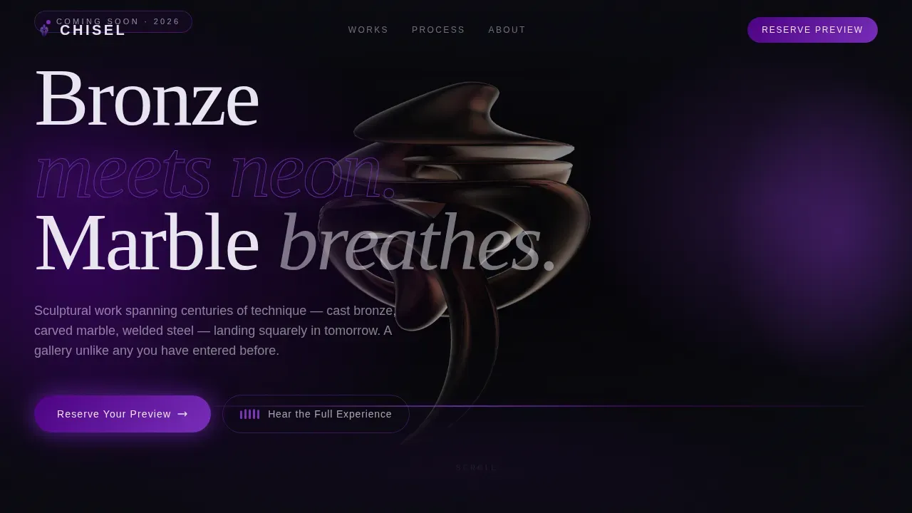 Contemporary Fine Art Gallery Landing Page Template