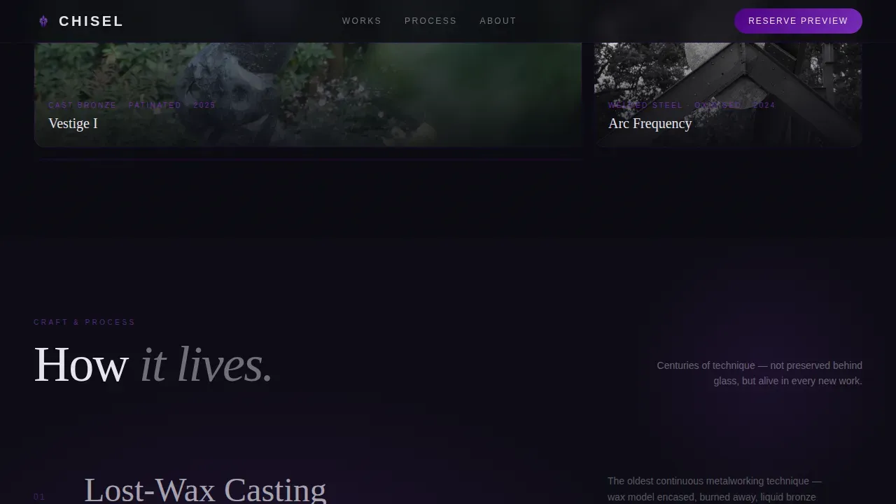 Contemporary Fine Art Gallery Landing Page Template