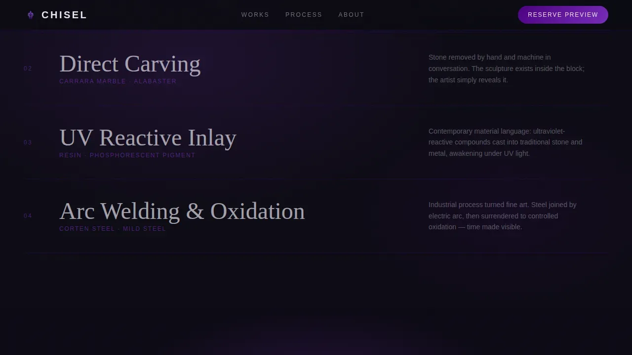 Contemporary Fine Art Gallery Landing Page Template