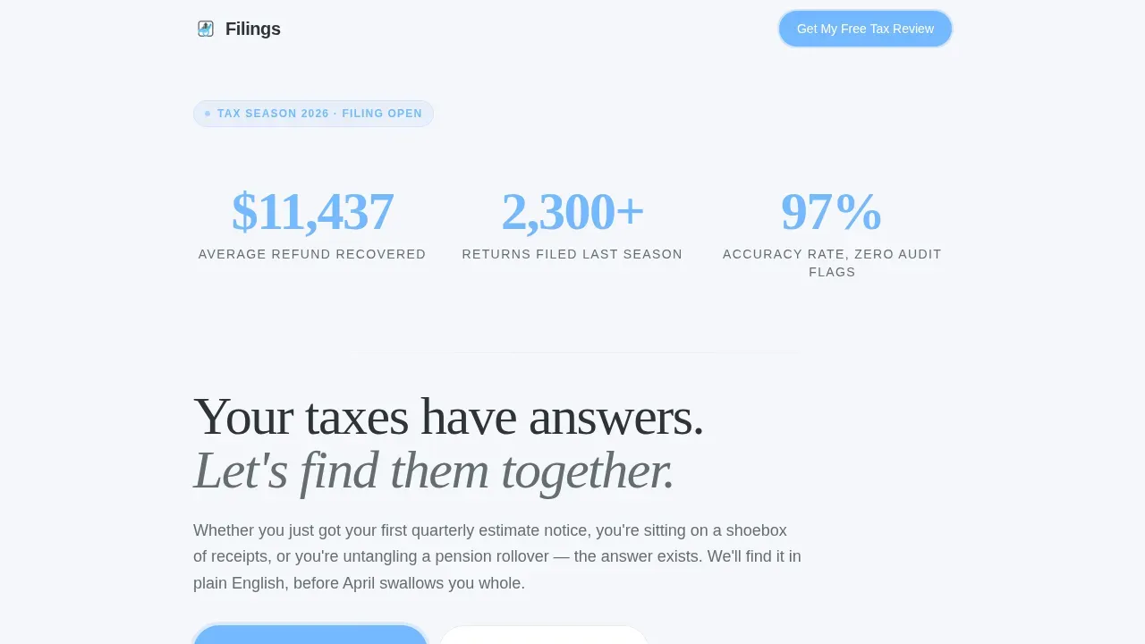 Trusted Tax Preparation Landing Page Template