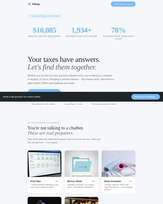 Trusted Tax Preparation Landing Page Template