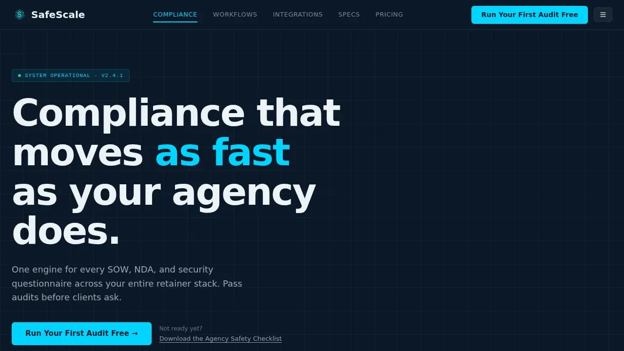 Advanced Regulatory Governance Landing Page Template