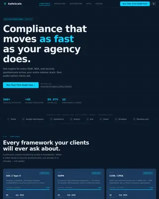 Advanced Regulatory Governance Landing Page Template