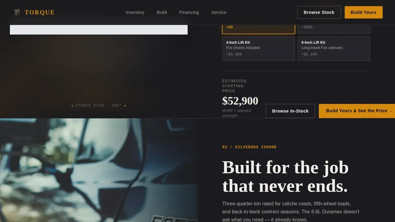 Truck Dealership | Free Website Template | Rocket