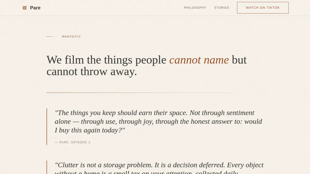 Intentional Minimalist Living Landing Page Template