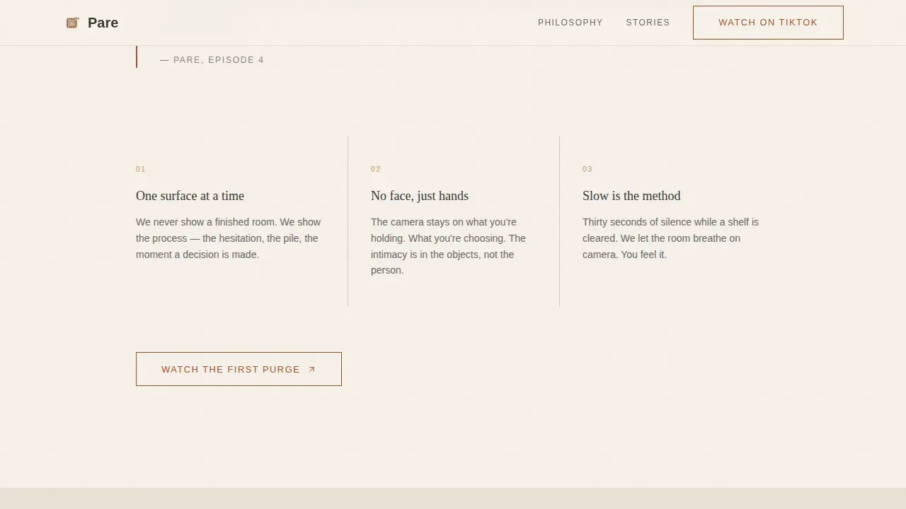 Intentional Minimalist Living Landing Page Template