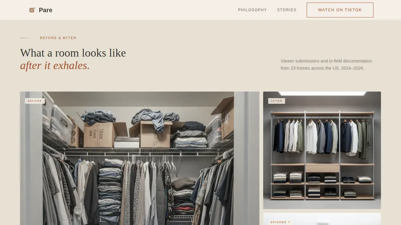 Intentional Minimalist Living Landing Page Template