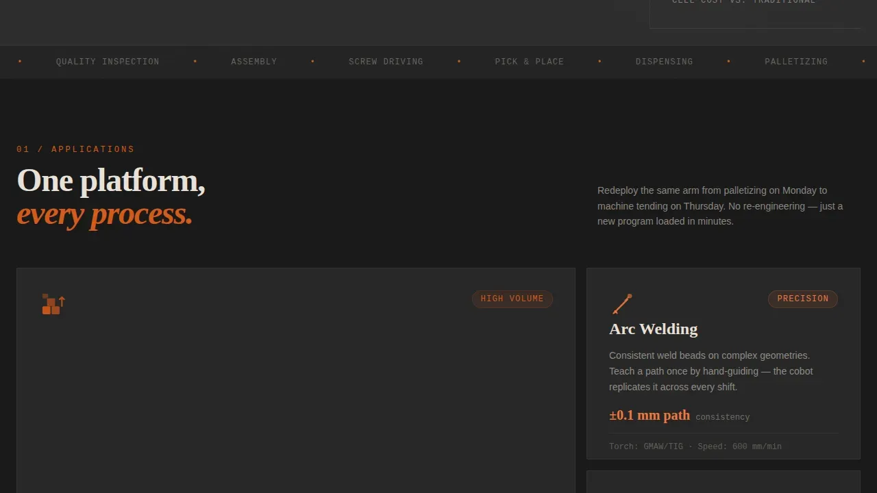 Local Robotics & Automation Cost Estimator Website Template