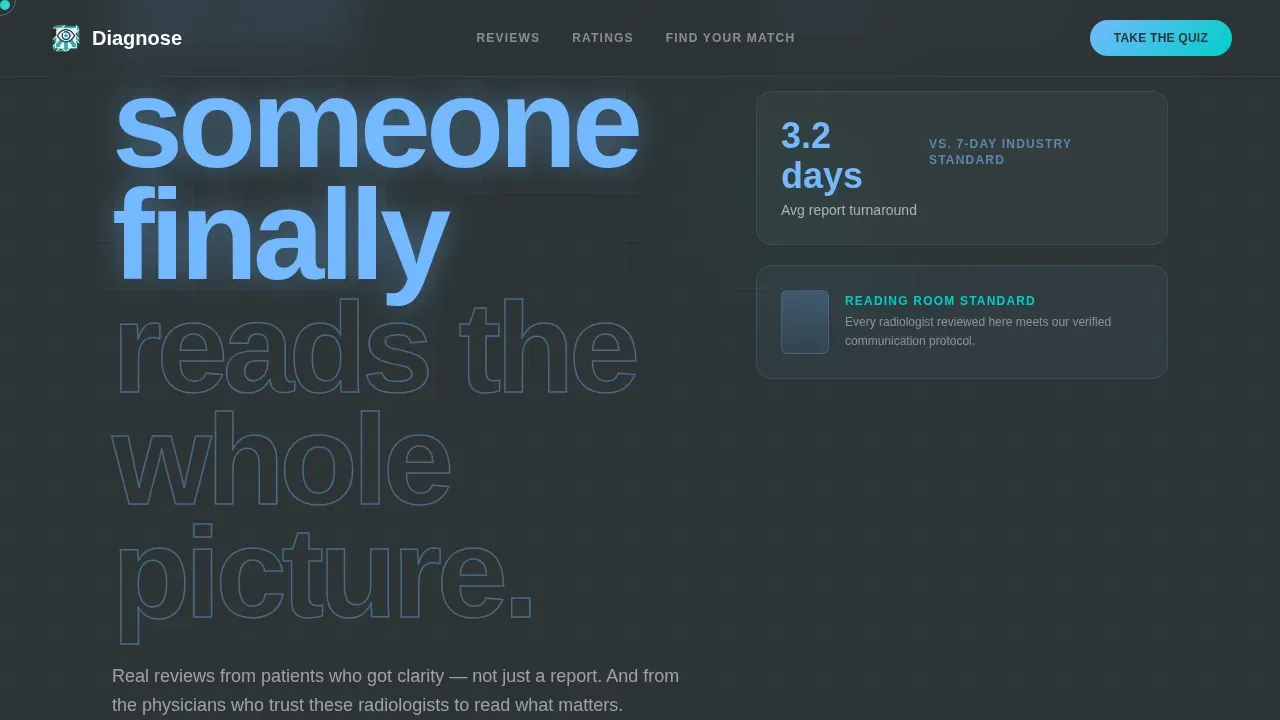 Expert Radiologist Imaging Landing Page Template