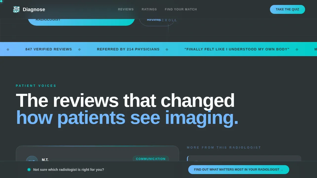 Expert Radiologist Imaging Landing Page Template