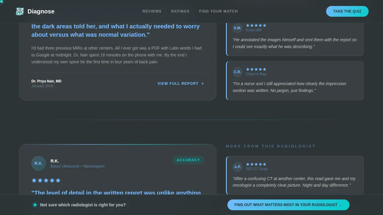 Expert Radiologist Imaging Landing Page Template