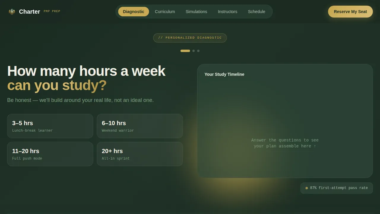 PMP Exam Prep Landing Page Template | Hub & Spoke