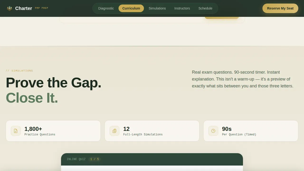 PMP Exam Prep Landing Page Template | Hub & Spoke