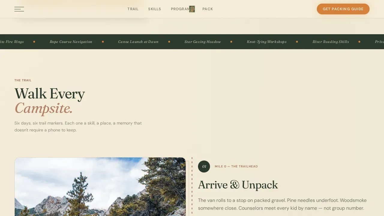 Summer Camp & Outdoor Program Professional Website Template