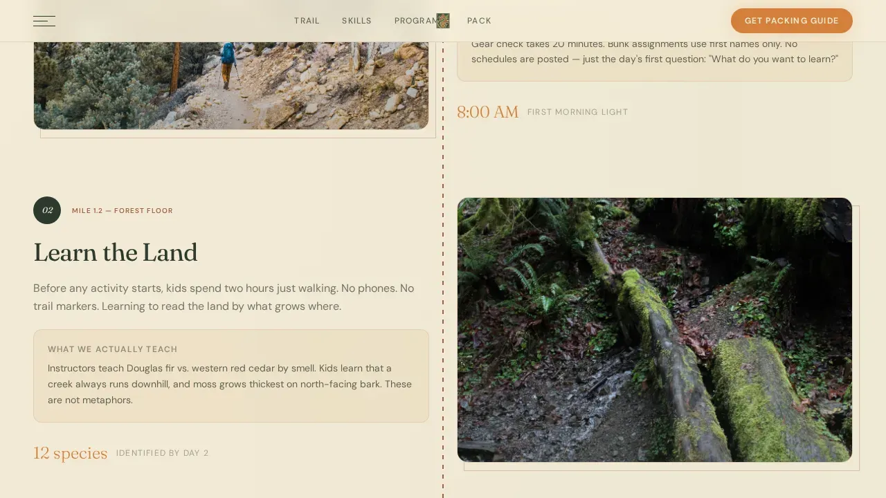 Summer Camp & Outdoor Program Professional Website Template