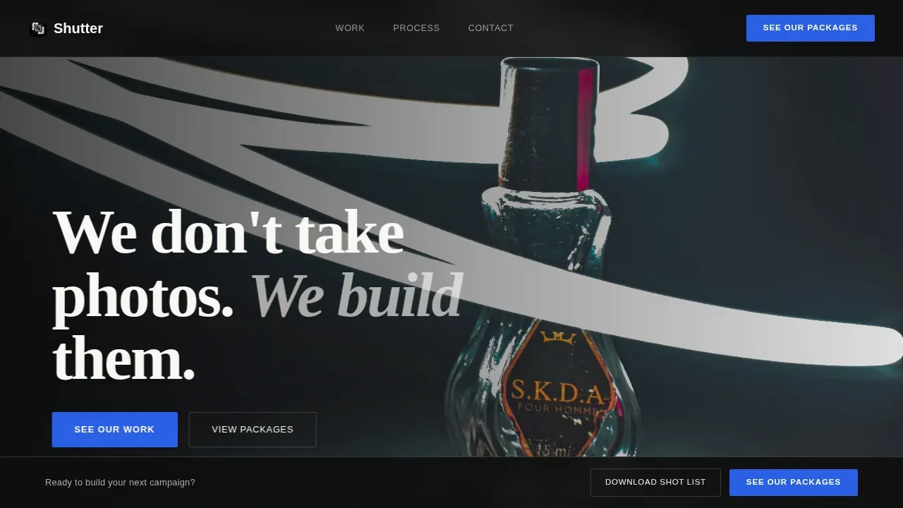 Photography Portfolio Booking Website Template