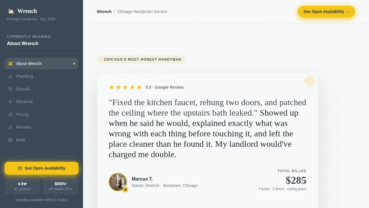 Dependable Handyperson Solutions | Free Website Template | Rocket