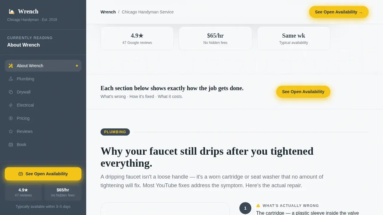Dependable Handyperson Solutions | Free Website Template | Rocket