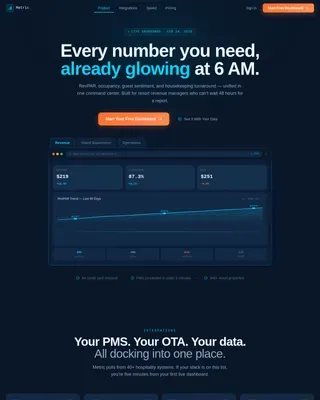 Elite Hospitality Analytics Landing Page Template