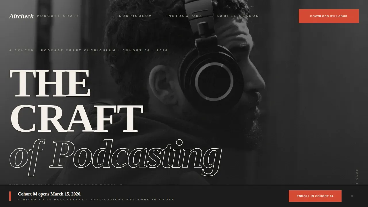 Professional Podcast Mastery Landing Page Template