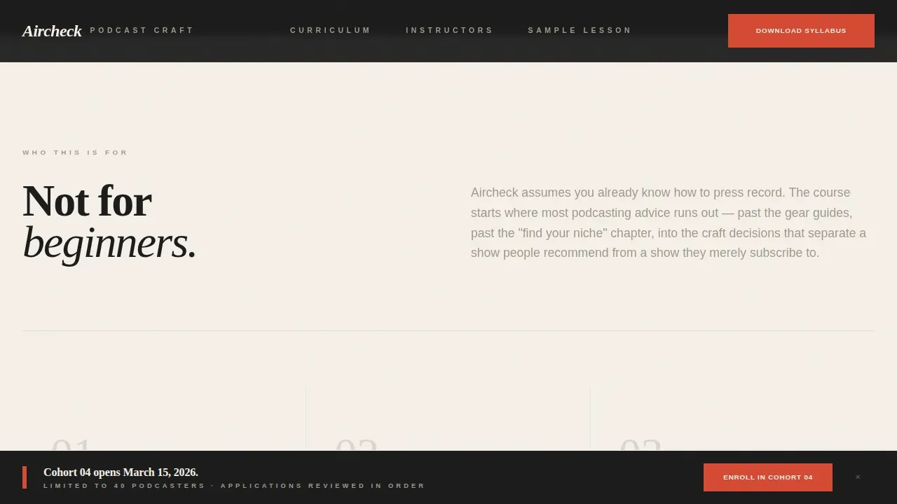Professional Podcast Mastery Landing Page Template