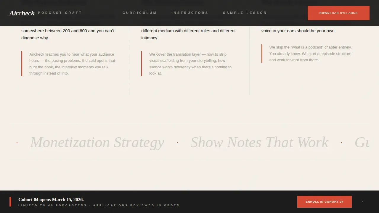 Professional Podcast Mastery Landing Page Template