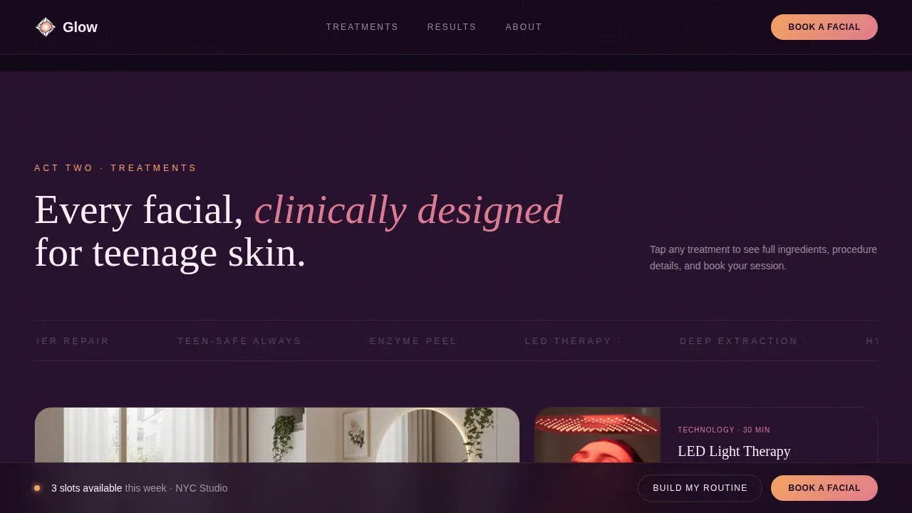 Premium Adolescent Skincare | Free Website Template | Rocket