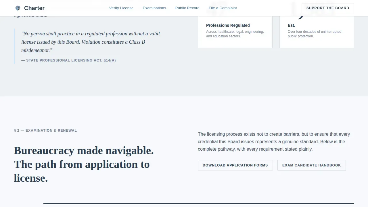 Complete Regulatory & Licensing Professional Website Template
