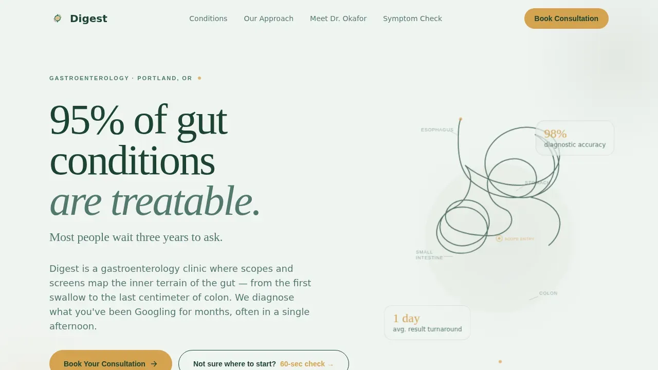 Gastroenterologist Clinic Booking Website Template